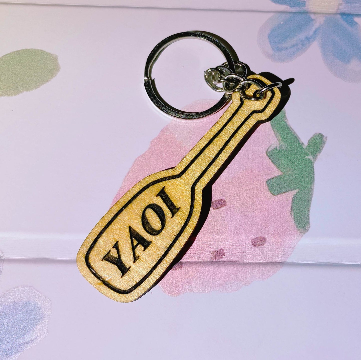 Yaoi paddle wooden keychain