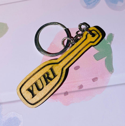 Yuri paddle wooden keychain